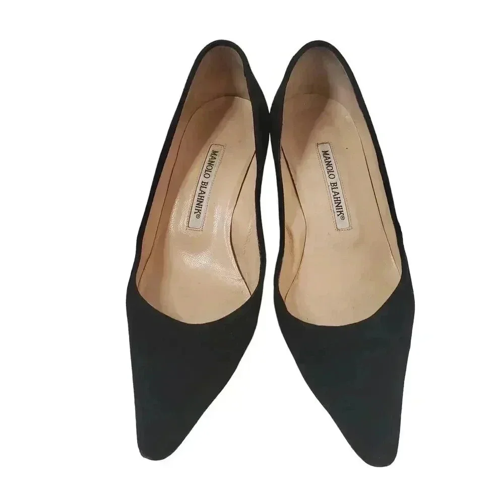 MANOLO BLAHNIK VARENNA pumps #35.5 shoes heels Suede Black